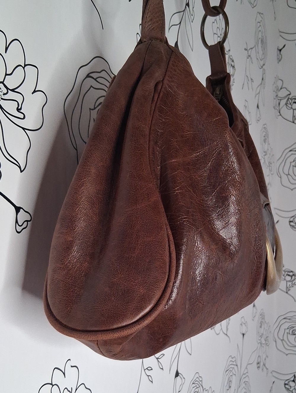 Vintage Jocasi London Slouchy Hobo Bag Brown Ram Leather - Picture 4 of 16